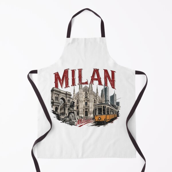 Item preview, Milan Italy Retro Collage – Duomo di Milano Vintage Tram Art designed and sold by Tee Visions.