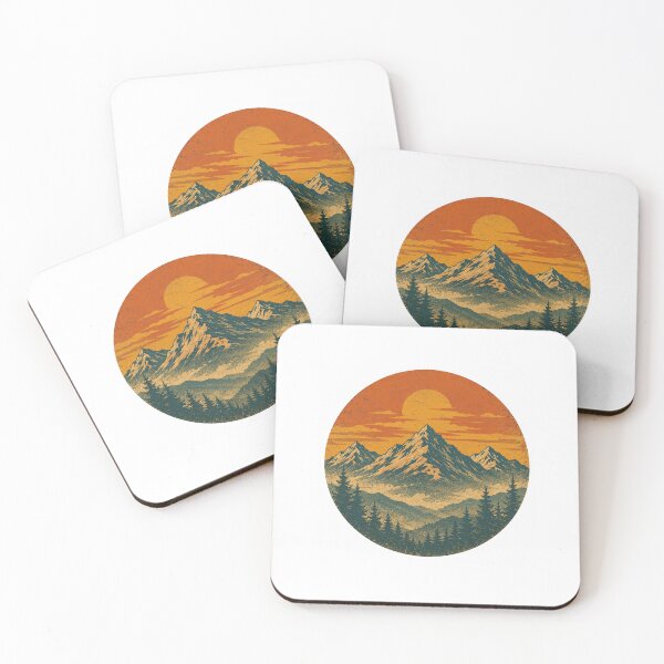 Item preview, Retro Mountain Sunset Vintage Nature Adventure designed and sold by Prints-Things.