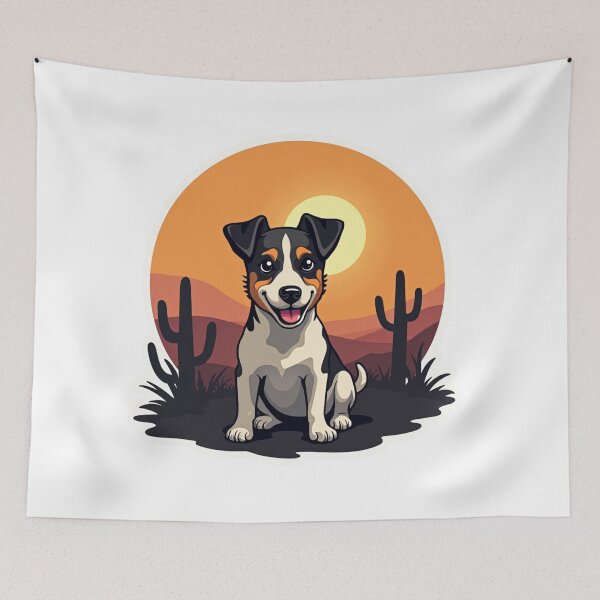 Aperçu de l'œuvre Jack Russell Terrier dans le désert créée et vendue par Prints by Mat.