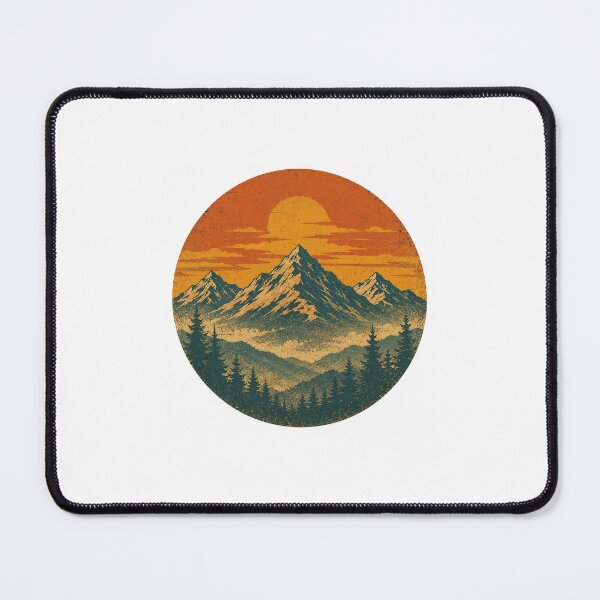 Item preview, Retro Mountain Sunset Vintage Nature Adventure designed and sold by Prints-Things.