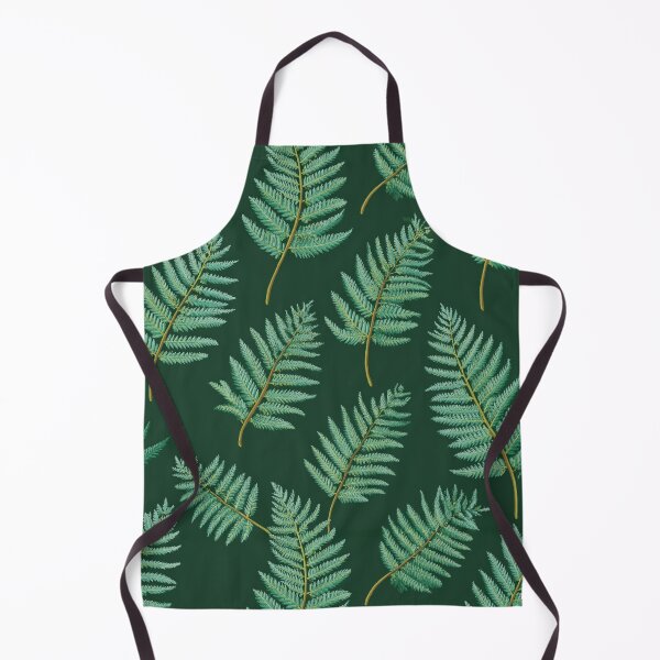Item preview, Lush Green Ferns on Black Moody Botanical Forest Leaves Pattern designed and sold by Patterns & Love .