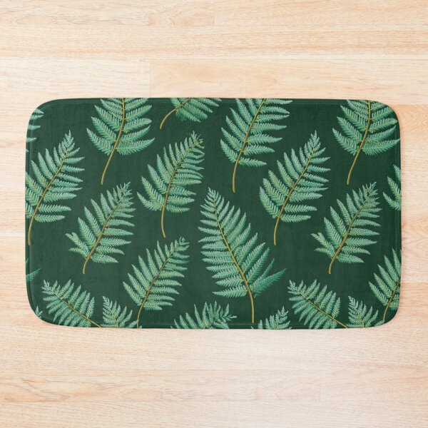 Item preview, Lush Green Ferns on Black Moody Botanical Forest Leaves Pattern designed and sold by Patterns & Love .