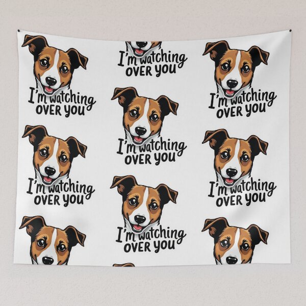 Item preview, Jack Russell Terrier with I'm watching over you text designed and sold by Prints by Mat.