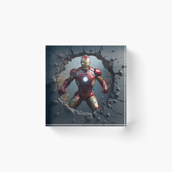 Item preview, Iron Man Wall Crash Superhero Action Scene designed and sold by Cute Animals And Royal Art.