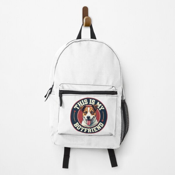 Item preview, Jack Russell Terrier in circular badge with This Is My Boyfriend text designed and sold by Prints by Mat.