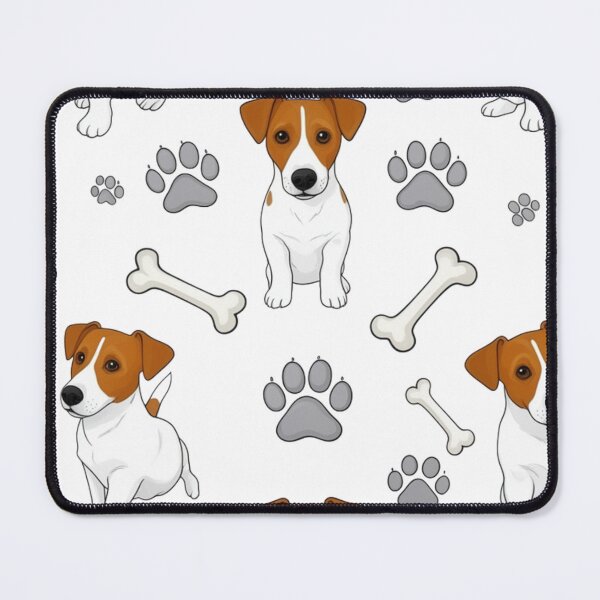 Item preview, Jack Russell Terrier pattern with bones and paw prints designed and sold by Prints by Mat.