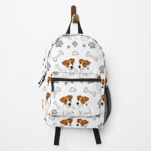 Item preview, Jack Russell Terrier pattern with bones and paw prints designed and sold by Prints by Mat.