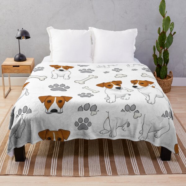Item preview, Jack Russell Terrier pattern with bones and paw prints designed and sold by Prints by Mat.