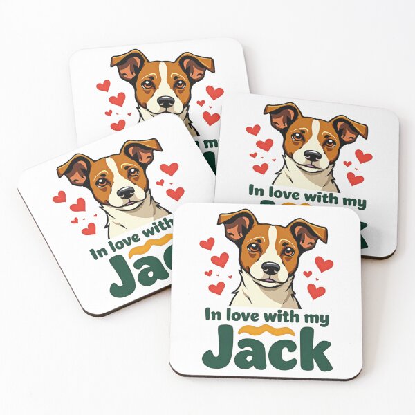 Item preview, In love with my Jack with Jack Russell Terrier and hearts designed and sold by Prints by Mat.