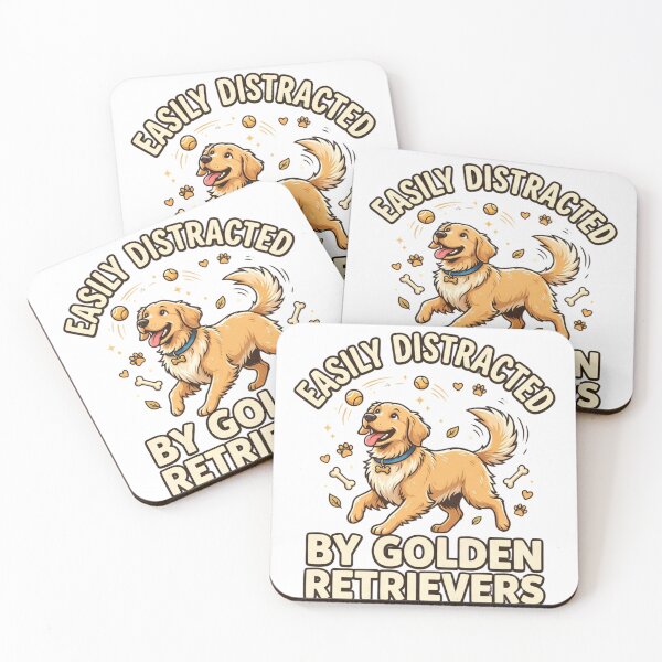 Item preview, Easily Distracted by Golden Retrievers - Funny Dog Lover Design designed and sold by mimouna00.