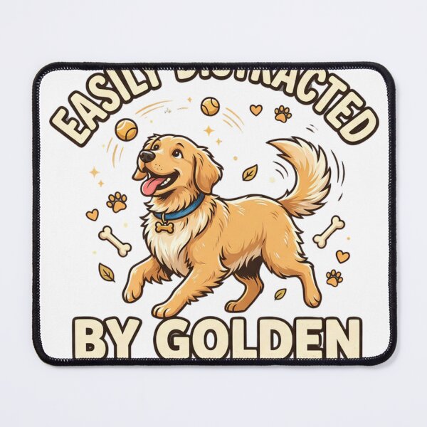 Item preview, Easily Distracted by Golden Retrievers - Funny Dog Lover Design designed and sold by mimouna00.