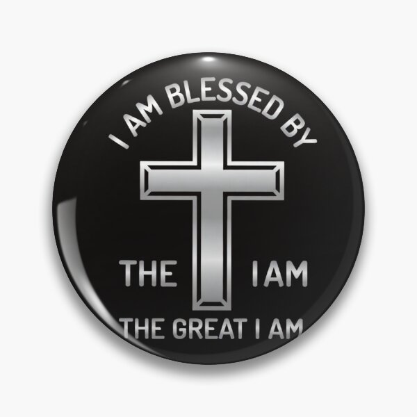 Item preview, "I Am Blessed By The Great I Am"  A sleek and powerful silver metallic cross design paired with a bold declaration of faith. designed and sold by KINGDOM GOLD STUDIO.