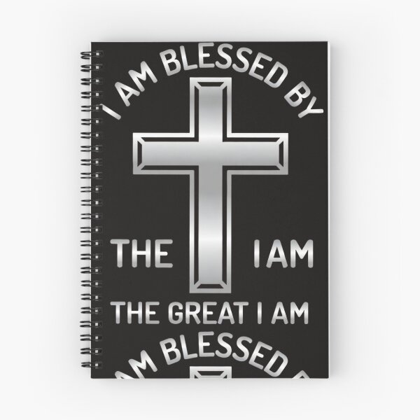 Item preview, "I Am Blessed By The Great I Am"  A sleek and powerful silver metallic cross design paired with a bold declaration of faith. designed and sold by KINGDOM GOLD STUDIO.