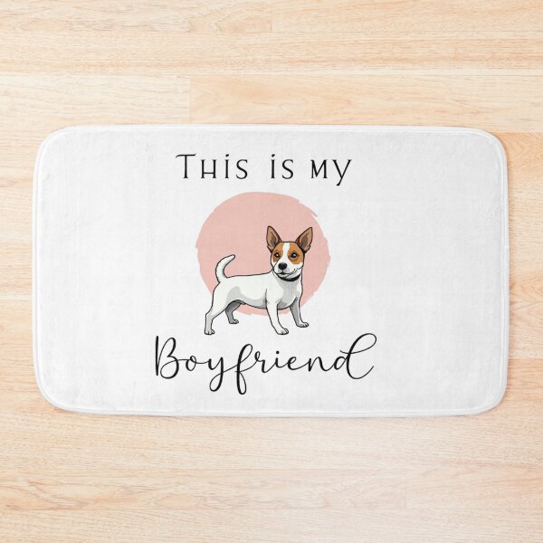 Item preview, This is my Boyfriend with Jack Russell Terrier on pink background designed and sold by Prints by Mat.