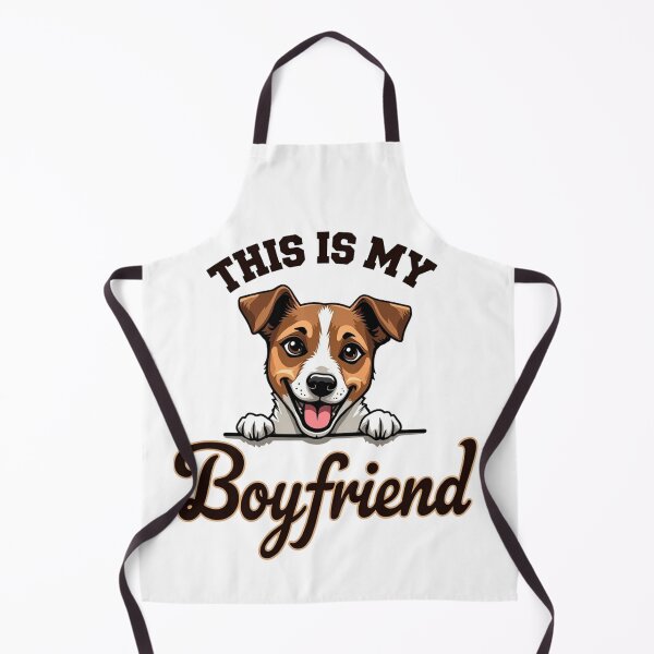 Item preview, Jack Russell Terrier peeking over line with This Is My Boyfriend text designed and sold by Prints by Mat.