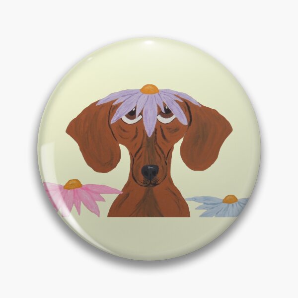 Item preview, Dachshund with a Flower on its Head designed and sold by Squirreldumplings.