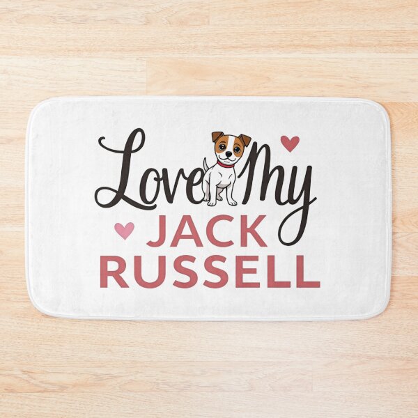 Item preview, Love My Jack Russell with cute puppy and hearts designed and sold by Prints by Mat.
