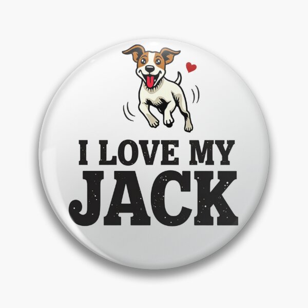 Item preview, Jack Russell Terrier jumping with I Love My Jack text designed and sold by Prints by Mat.