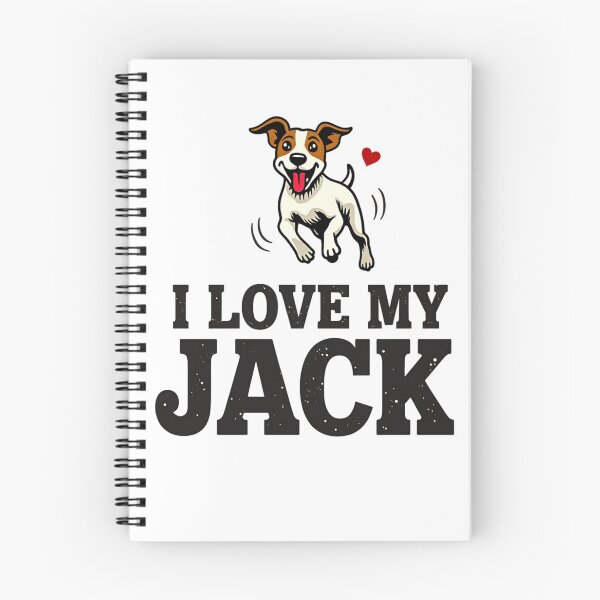 Item preview, Jack Russell Terrier jumping with I Love My Jack text designed and sold by Prints by Mat.