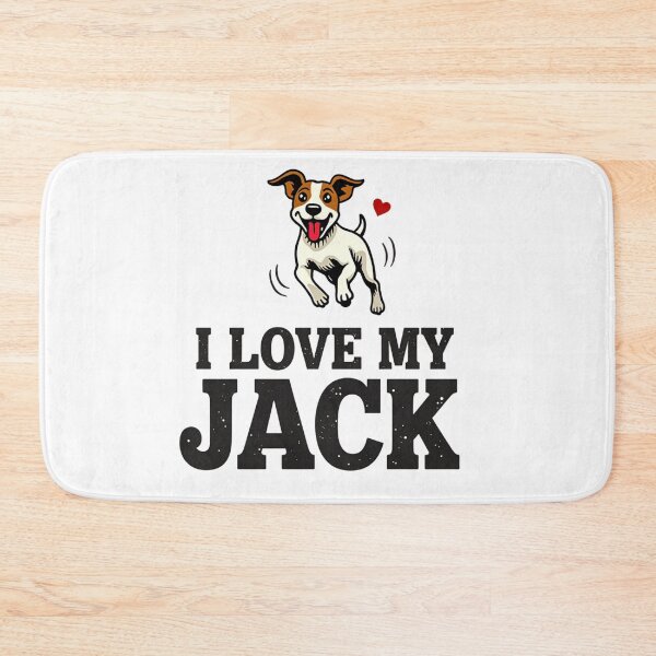 Item preview, Jack Russell Terrier jumping with I Love My Jack text designed and sold by Prints by Mat.