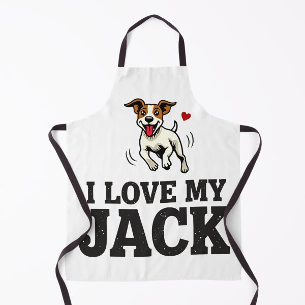 Item preview, Jack Russell Terrier jumping with I Love My Jack text designed and sold by Prints by Mat.