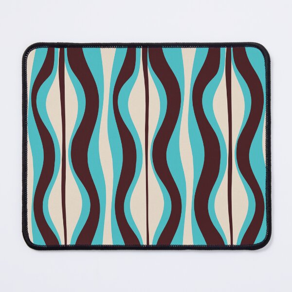Item preview, Mid Century Modern Retro Abstract Hourglass Pattern in Turquoise and Dark Brown designed and sold by kierkegaard.