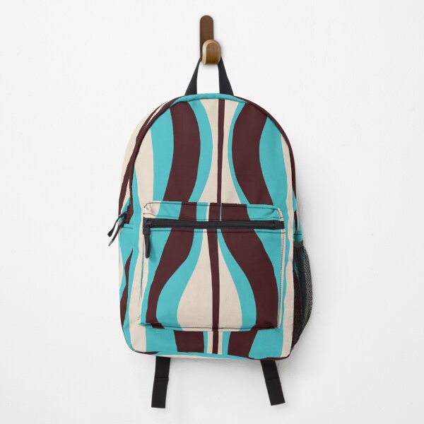 Item preview, Mid Century Modern Retro Abstract Hourglass Pattern in Turquoise and Dark Brown designed and sold by kierkegaard.