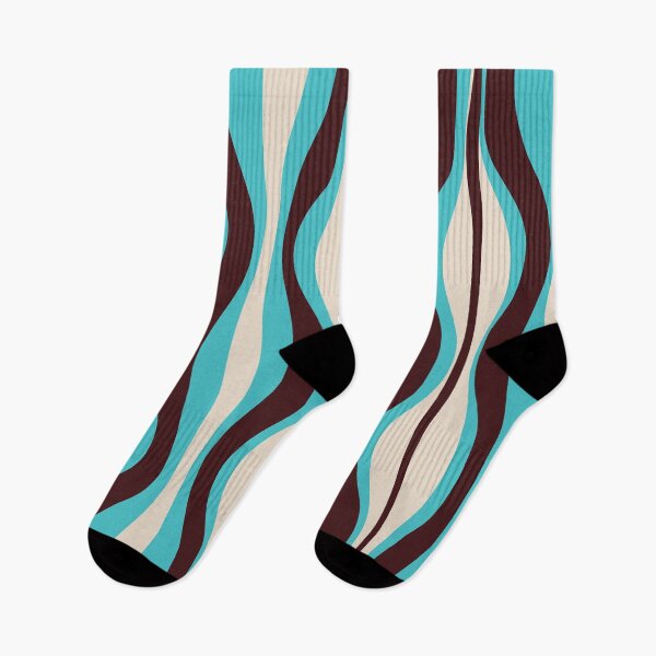 Item preview, Mid Century Modern Retro Abstract Hourglass Pattern in Turquoise and Dark Brown designed and sold by kierkegaard.