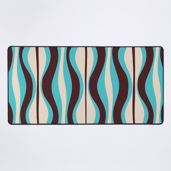 Item preview, Mid Century Modern Retro Abstract Hourglass Pattern in Turquoise and Dark Brown designed and sold by kierkegaard.