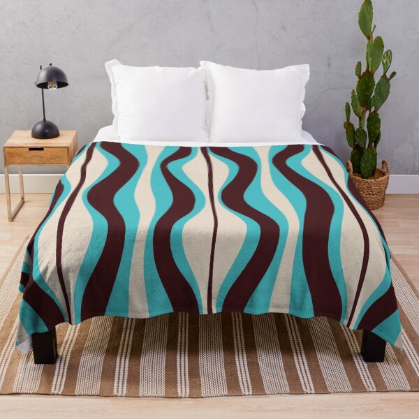 Item preview, Mid Century Modern Retro Abstract Hourglass Pattern in Turquoise and Dark Brown designed and sold by kierkegaard.