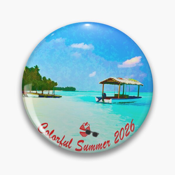 Item preview, Colorful Summer 2026 Tropical Beach - Retro Paradise Island designed and sold by Tokraz-art.