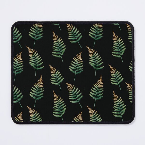 Item preview, Lush Green Ferns on Black Moody Botanical Forest Leaves Pattern designed and sold by Patterns & Love .