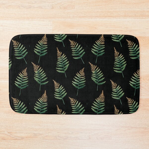 Item preview, Lush Green Ferns on Black Moody Botanical Forest Leaves Pattern designed and sold by Patterns & Love .