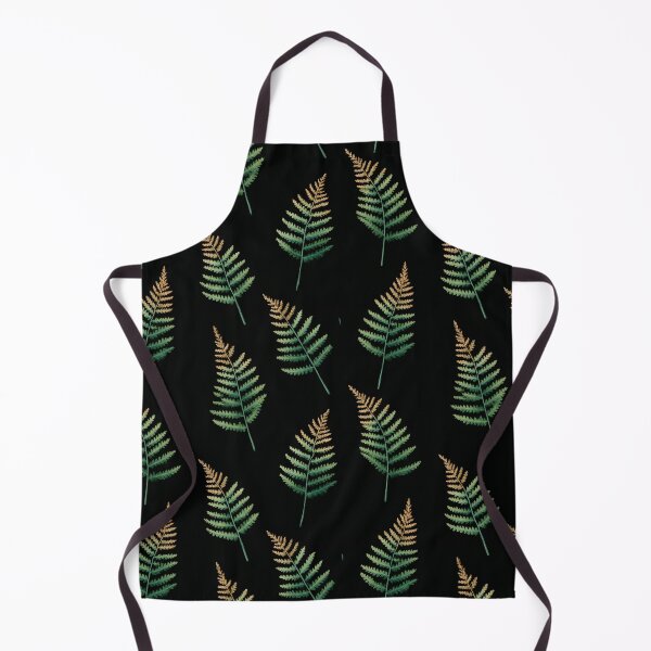 Item preview, Lush Green Ferns on Black Moody Botanical Forest Leaves Pattern designed and sold by Patterns & Love .