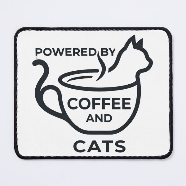 Item preview, Powered By Coffee and Cats - Minimalist Cute Cat Lover Design designed and sold by mimouna00.