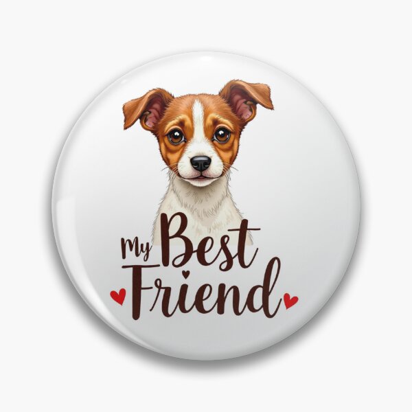 Item preview, Jack Russell Terrier with My Best Friend text and hearts designed and sold by Prints by Mat.