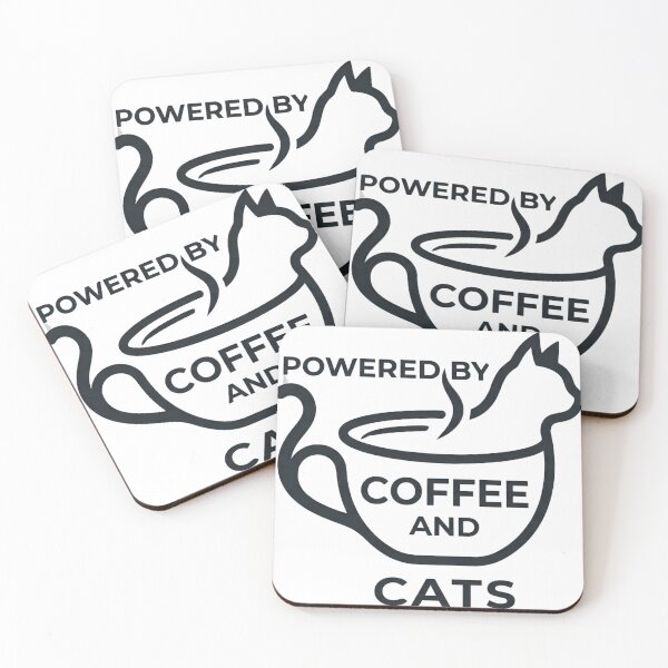 Item preview, Powered By Coffee and Cats - Minimalist Cute Cat Lover Design designed and sold by mimouna00.