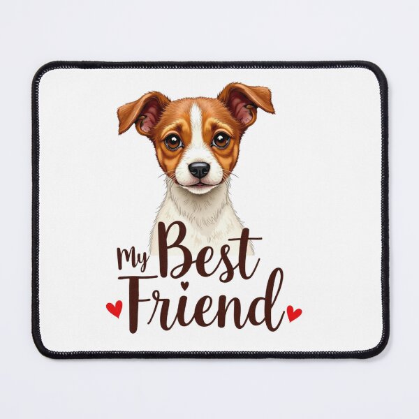 Item preview, Jack Russell Terrier with My Best Friend text and hearts designed and sold by Prints by Mat.