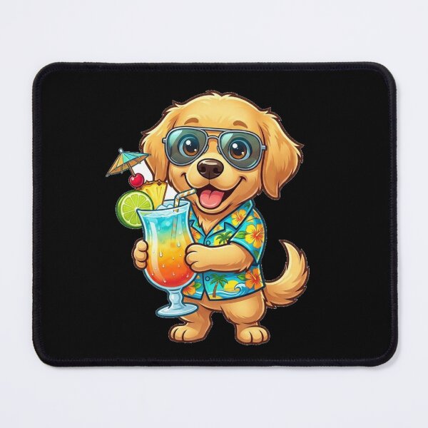 Item preview, Cute Golden Retriever Summer Cocktail Tropical Beach Dog designed and sold by Wild Horizon Studio.