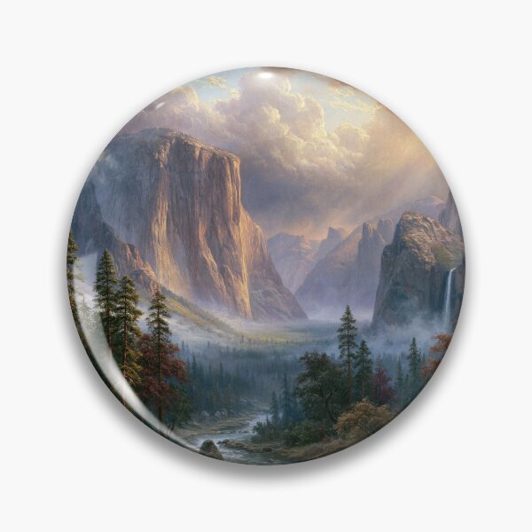 Item preview, Yosemite Valley Oil Painting Print | California Mountain Wall Art | Golden Light Landscape designed and sold by Amber Sky Creations.