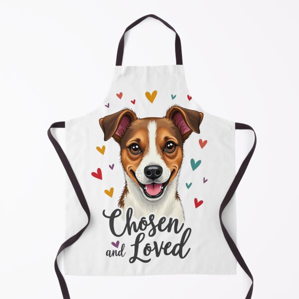 Item preview, Jack Russell Terrier with Chosen and Loved text and colorful hearts designed and sold by Prints by Mat.