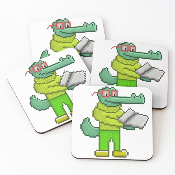 Item preview, Cute Alligator Reading Book Pixel Art Nerd Crocodile designed and sold by RetroRlx.