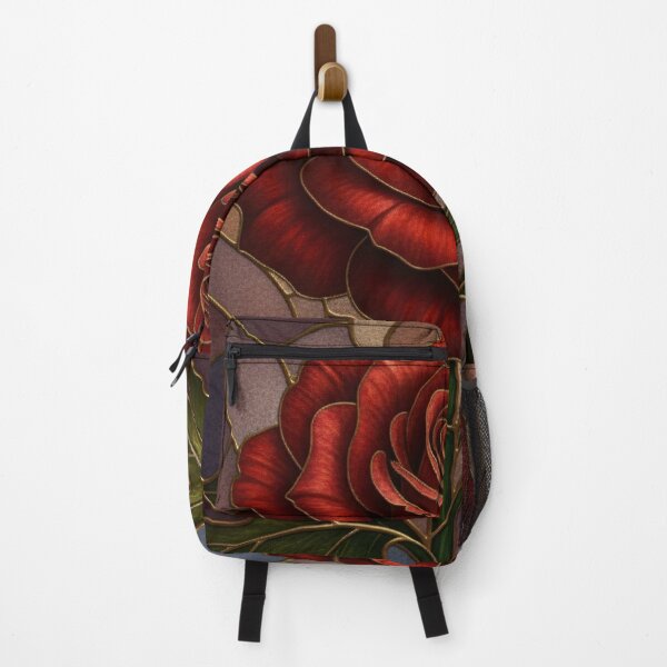 Item preview, Red Rose Stained Glass Art - Botanical Gothic Floral Design designed and sold by Exquisite Design Studio „Paculówka”.