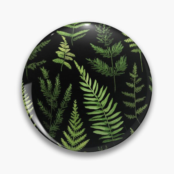 Item preview, Lush Green Ferns on Black Moody Botanical Forest Leaves Pattern designed and sold by Patterns & Love .