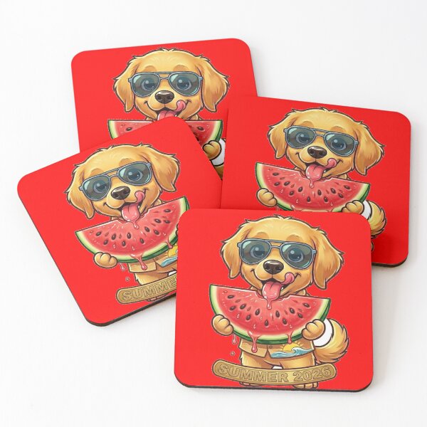 Item preview, Cute Golden Retriever Watermelon Summer 2026 Tropical Dog designed and sold by Wild Horizon Studio.