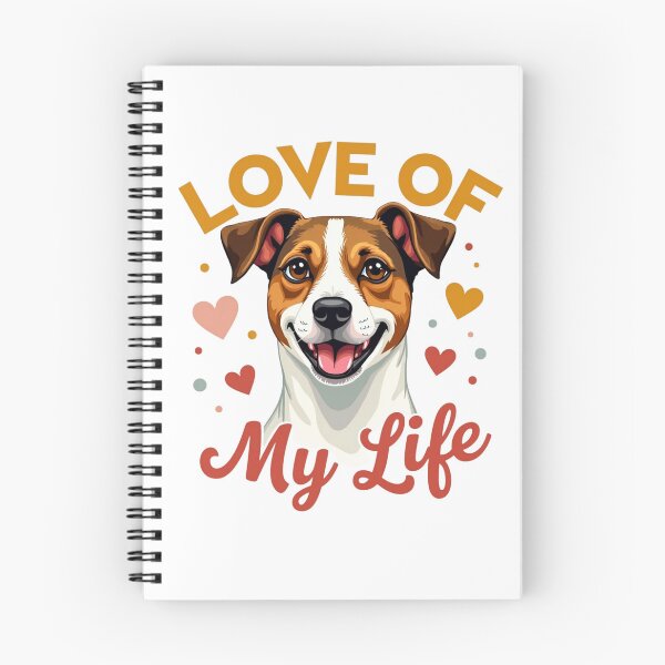 Item preview, Jack Russell Terrier with Love of My Life text and hearts designed and sold by Prints by Mat.