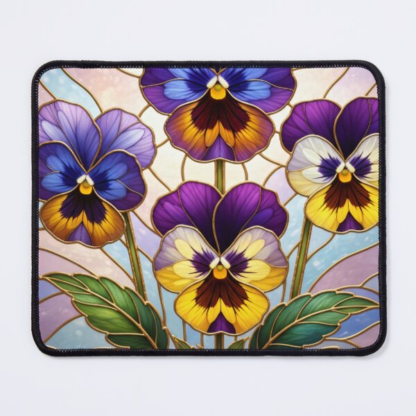 Item preview, Pansy Stained Glass Art - Botanical Vitrage Floral Design designed and sold by Exquisite Design Studio „Paculówka”.