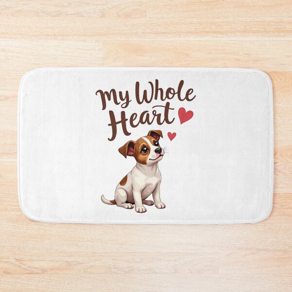 Item preview, Jack Russell Terrier puppy with my Whole Heart text and hearts designed and sold by Prints by Mat.