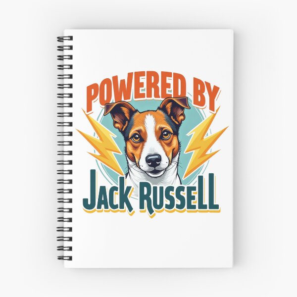 Item preview, Jack Russell Terrier with Powered By Jack Russell text and lightning bolts designed and sold by Prints by Mat.