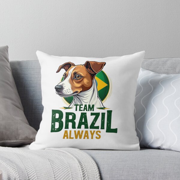 Item preview, Jack Russell Terrier with Team Brazil Always text and soccer ball designed and sold by Prints by Mat.
